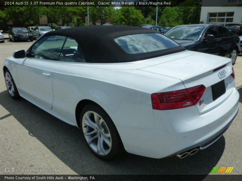 Glacier White Metallic / Black/Magma Red 2014 Audi S5 3.0T Premium Plus quattro Cabriolet