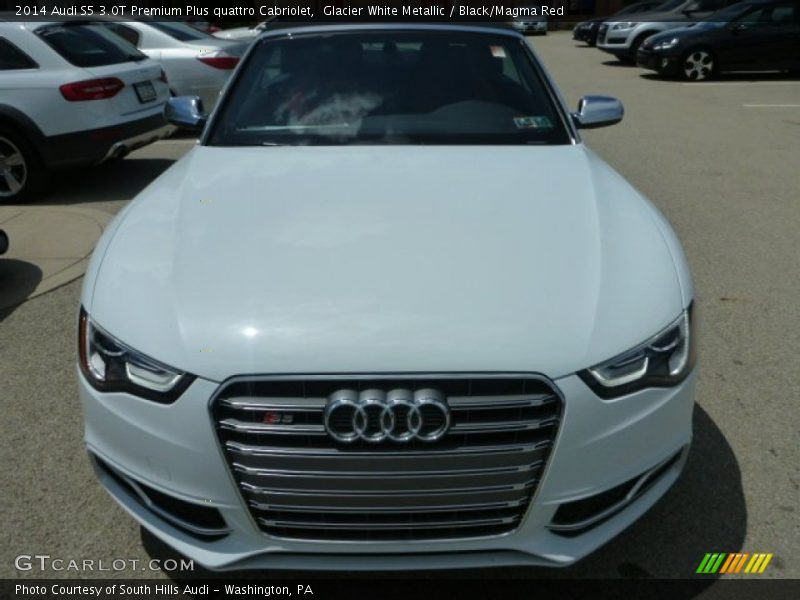 Glacier White Metallic / Black/Magma Red 2014 Audi S5 3.0T Premium Plus quattro Cabriolet