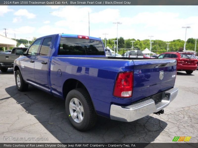 Blue Streak Pearl Coat / Black/Diesel Gray 2014 Ram 1500 Tradesman Quad Cab 4x4