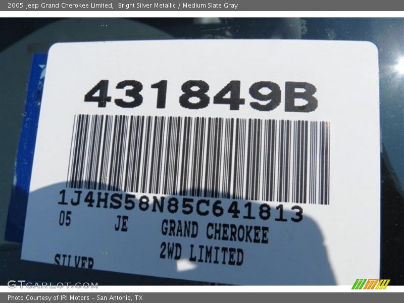 Bright Silver Metallic / Medium Slate Gray 2005 Jeep Grand Cherokee Limited