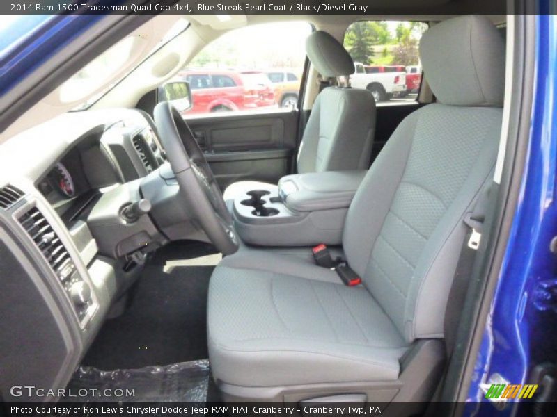 Blue Streak Pearl Coat / Black/Diesel Gray 2014 Ram 1500 Tradesman Quad Cab 4x4