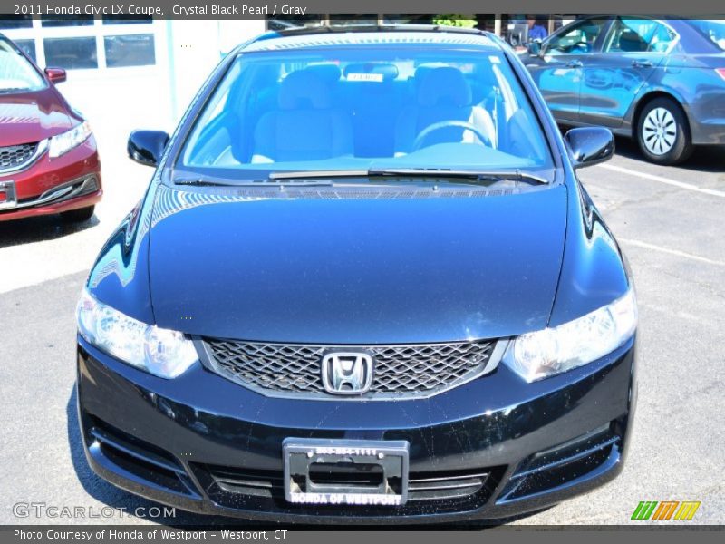 Crystal Black Pearl / Gray 2011 Honda Civic LX Coupe