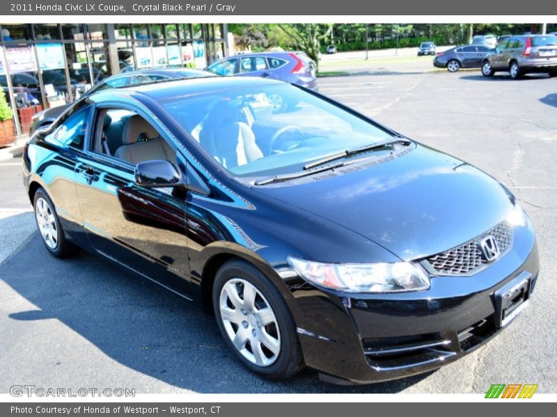 Crystal Black Pearl / Gray 2011 Honda Civic LX Coupe