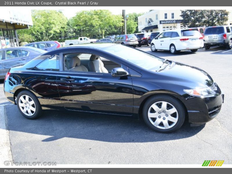 Crystal Black Pearl / Gray 2011 Honda Civic LX Coupe