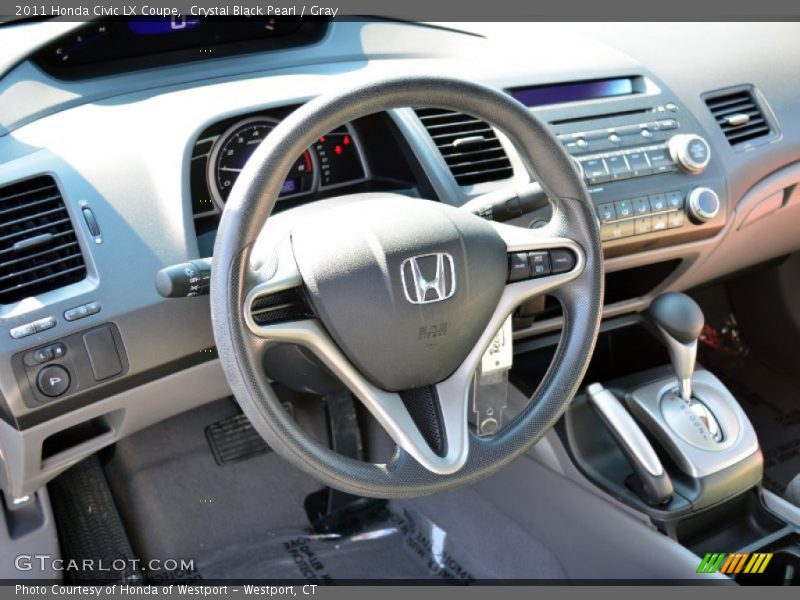 Crystal Black Pearl / Gray 2011 Honda Civic LX Coupe