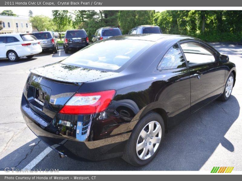 Crystal Black Pearl / Gray 2011 Honda Civic LX Coupe