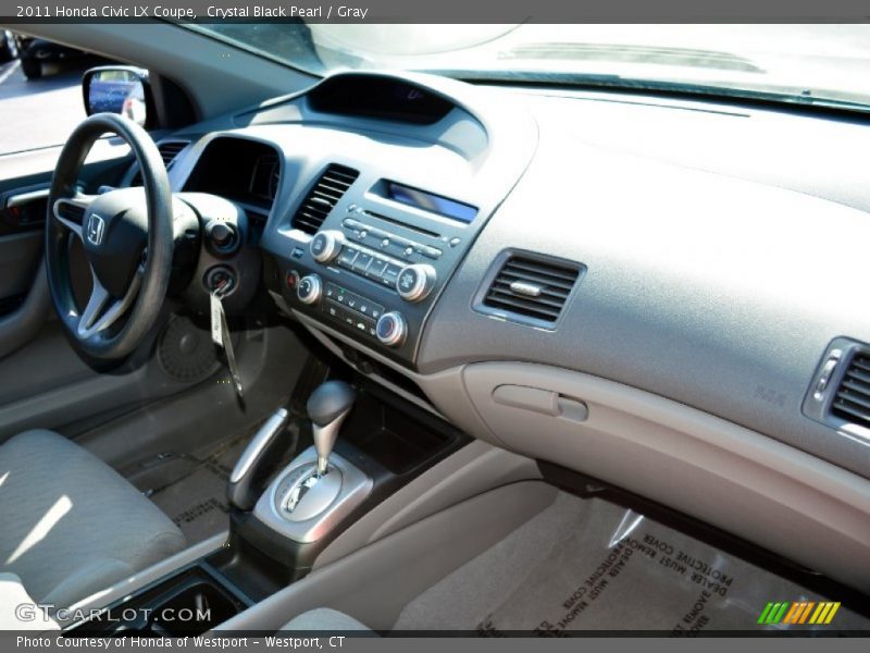 Crystal Black Pearl / Gray 2011 Honda Civic LX Coupe