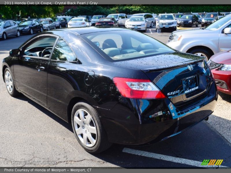 Crystal Black Pearl / Gray 2011 Honda Civic LX Coupe