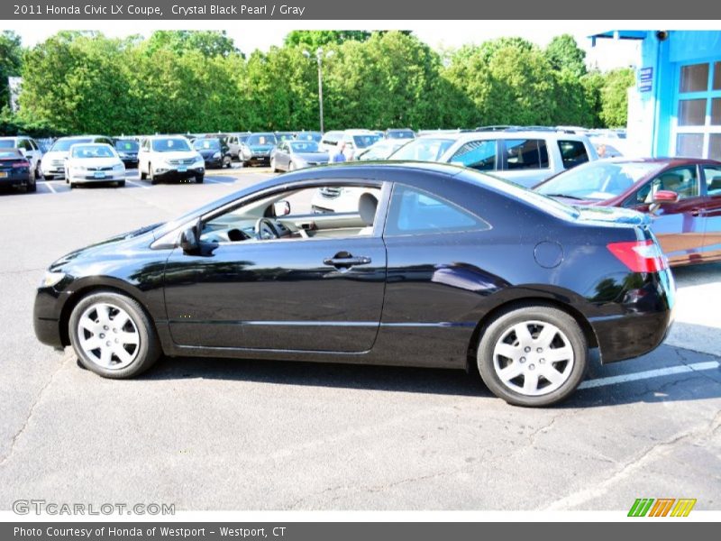 Crystal Black Pearl / Gray 2011 Honda Civic LX Coupe