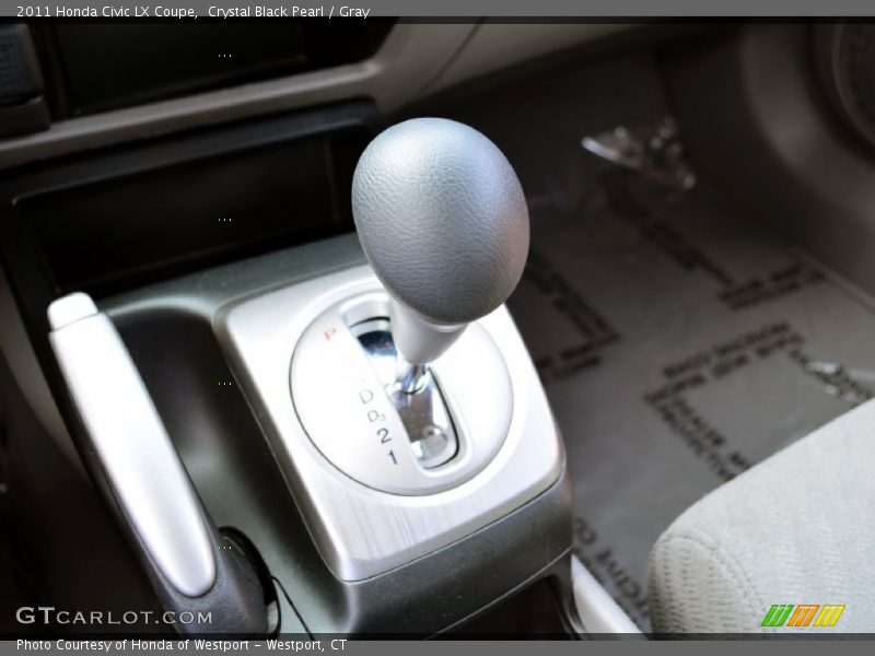 Crystal Black Pearl / Gray 2011 Honda Civic LX Coupe