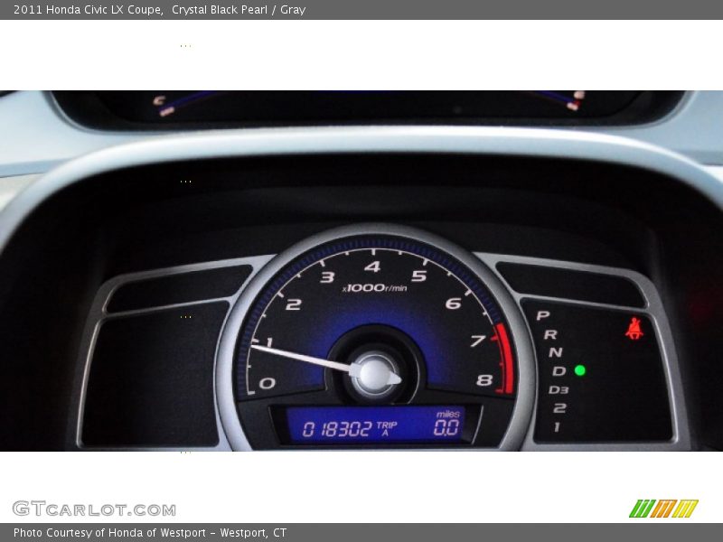 Crystal Black Pearl / Gray 2011 Honda Civic LX Coupe