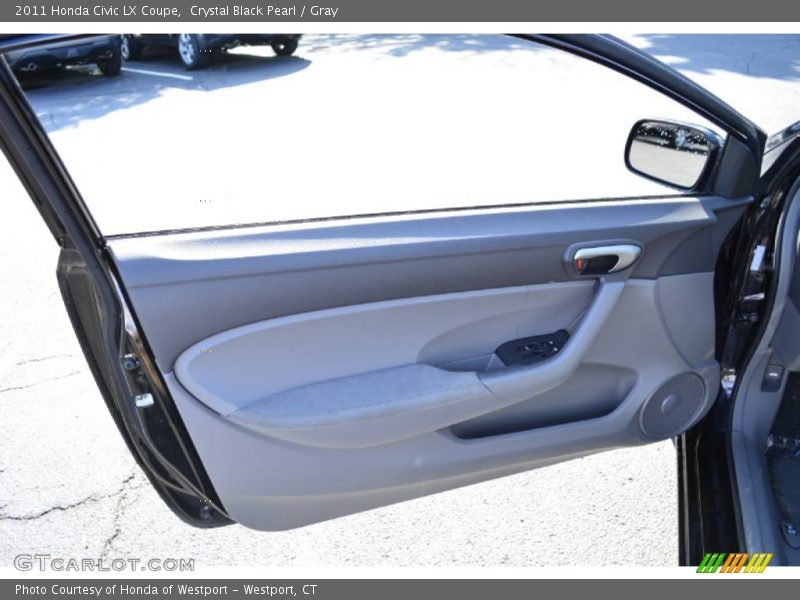 Crystal Black Pearl / Gray 2011 Honda Civic LX Coupe