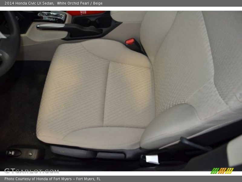 White Orchid Pearl / Beige 2014 Honda Civic LX Sedan