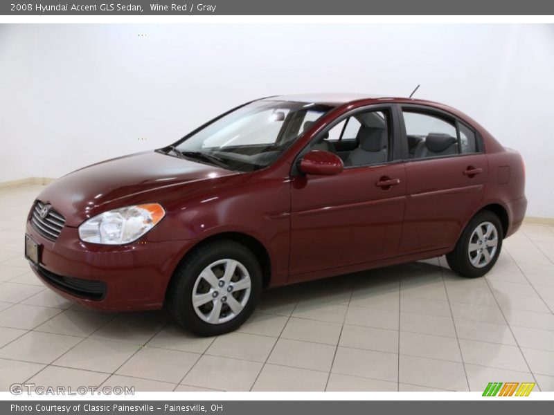 Wine Red / Gray 2008 Hyundai Accent GLS Sedan