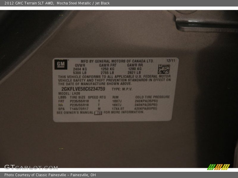 Mocha Steel Metallic / Jet Black 2012 GMC Terrain SLT AWD