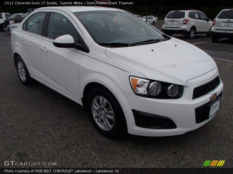 Summit White / Dark Pewter/Dark Titanium 2013 Chevrolet Sonic LT Sedan