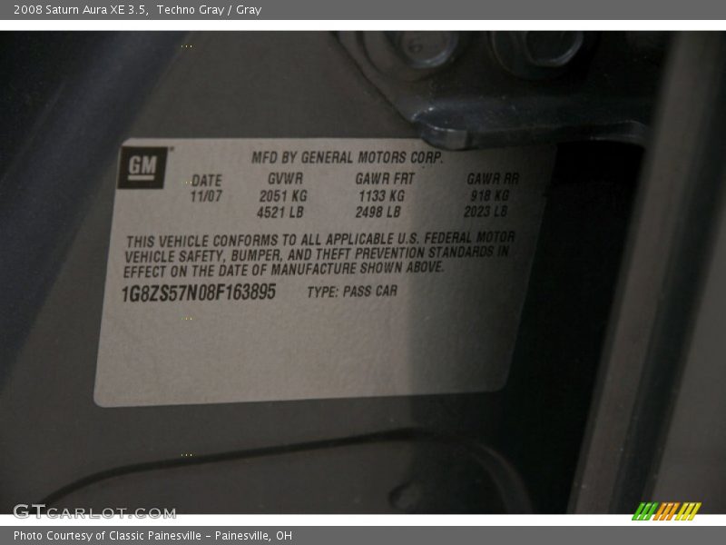Techno Gray / Gray 2008 Saturn Aura XE 3.5