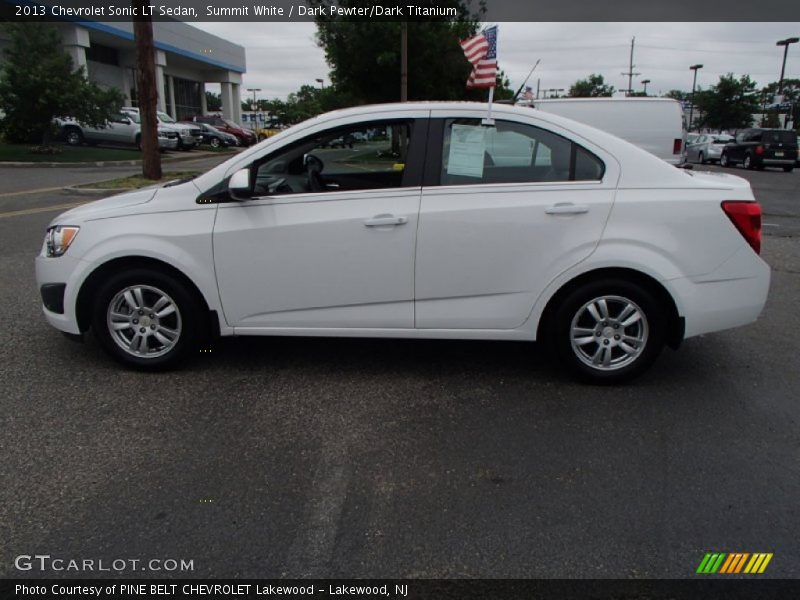 Summit White / Dark Pewter/Dark Titanium 2013 Chevrolet Sonic LT Sedan