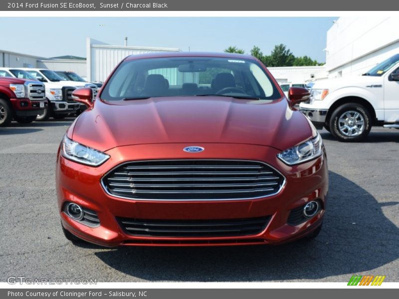 Sunset / Charcoal Black 2014 Ford Fusion SE EcoBoost