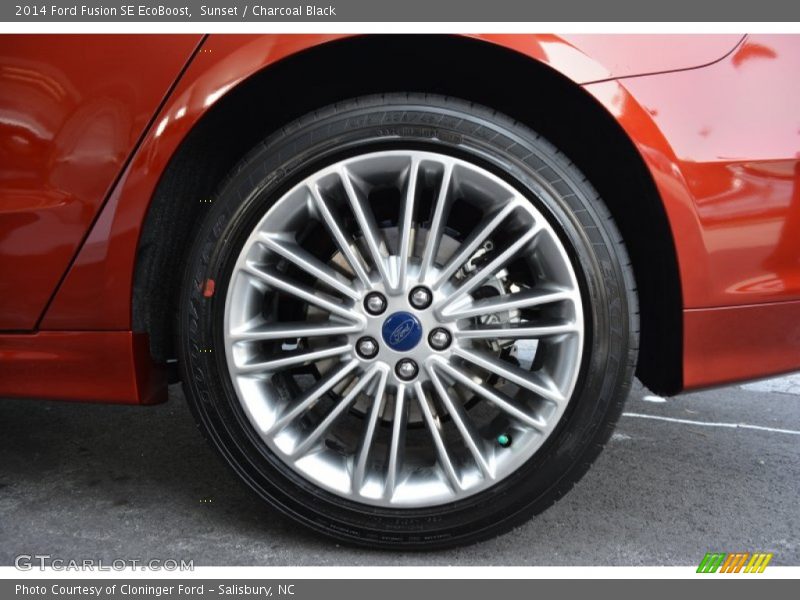 Sunset / Charcoal Black 2014 Ford Fusion SE EcoBoost