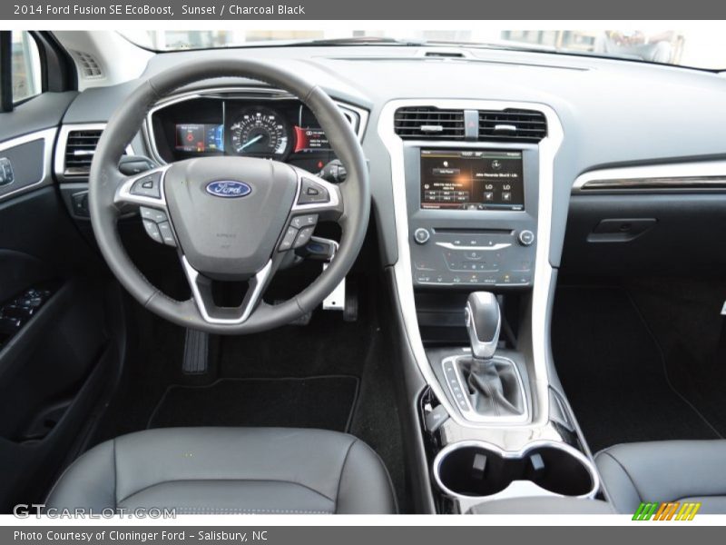 Sunset / Charcoal Black 2014 Ford Fusion SE EcoBoost