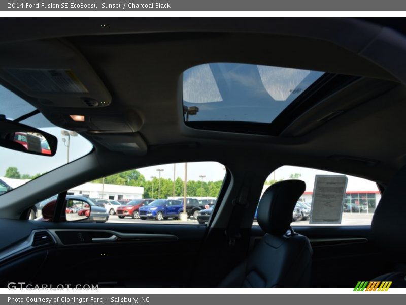 Sunset / Charcoal Black 2014 Ford Fusion SE EcoBoost