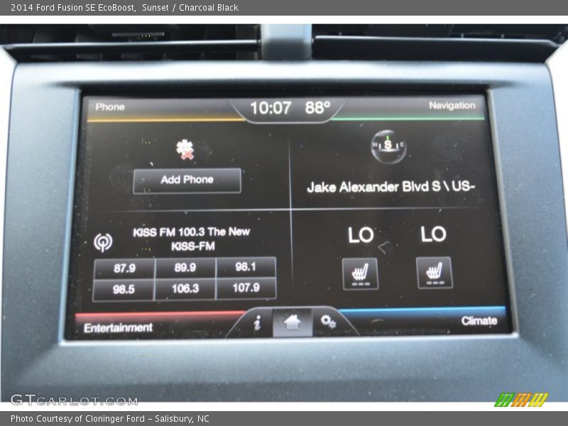 Sunset / Charcoal Black 2014 Ford Fusion SE EcoBoost