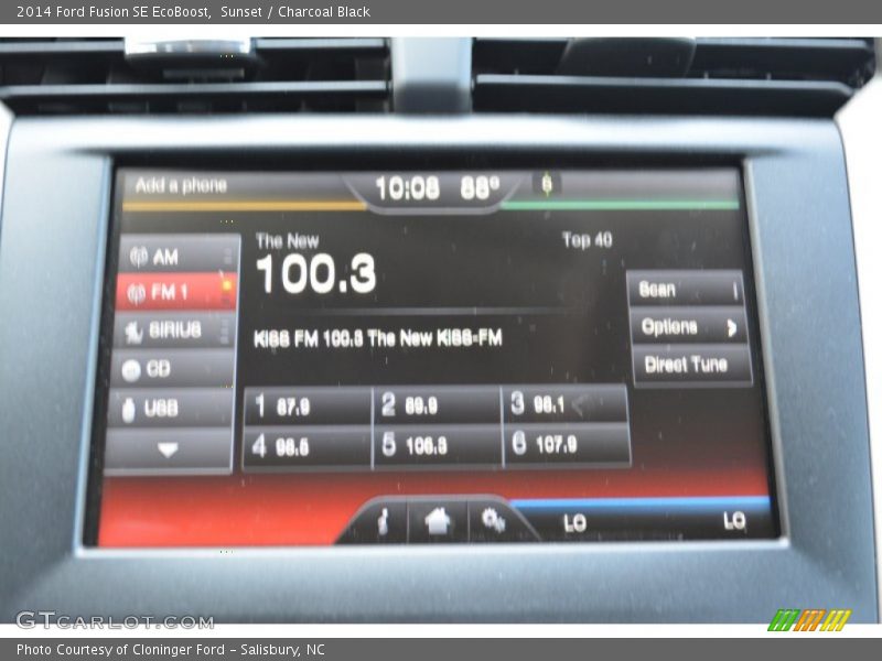 Sunset / Charcoal Black 2014 Ford Fusion SE EcoBoost