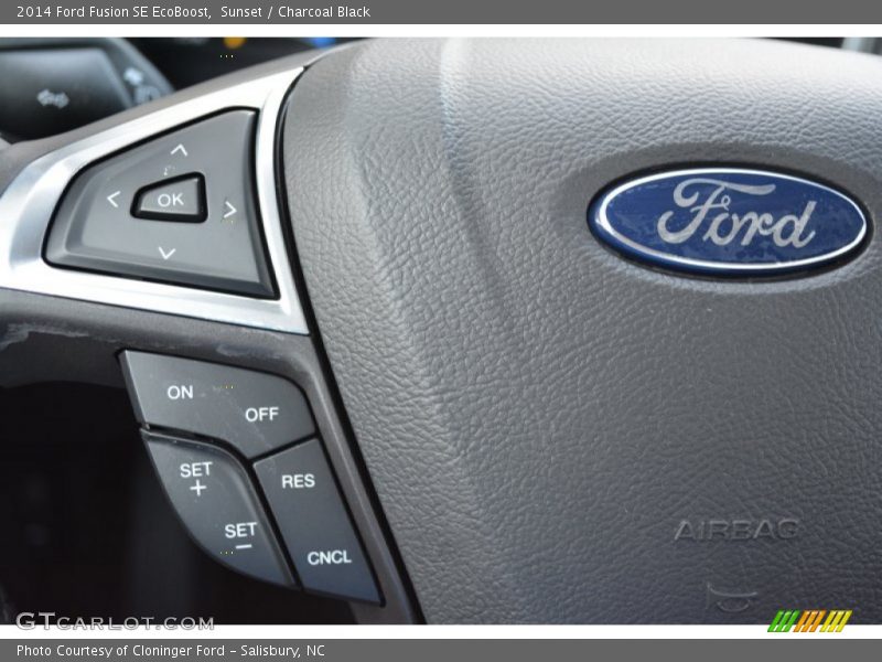Sunset / Charcoal Black 2014 Ford Fusion SE EcoBoost