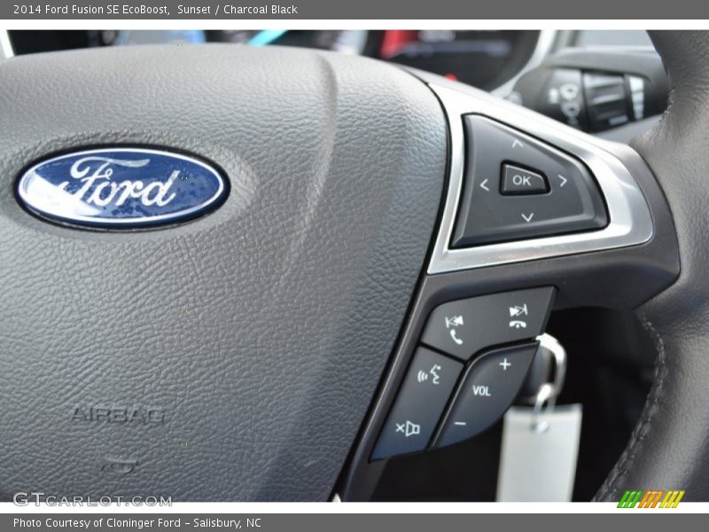 Sunset / Charcoal Black 2014 Ford Fusion SE EcoBoost