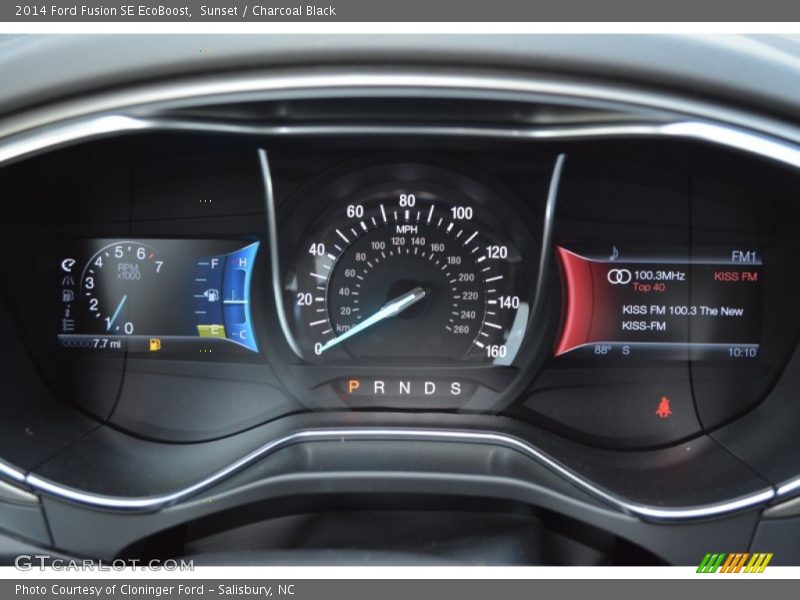 Sunset / Charcoal Black 2014 Ford Fusion SE EcoBoost