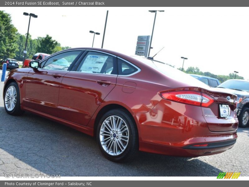 Sunset / Charcoal Black 2014 Ford Fusion SE EcoBoost