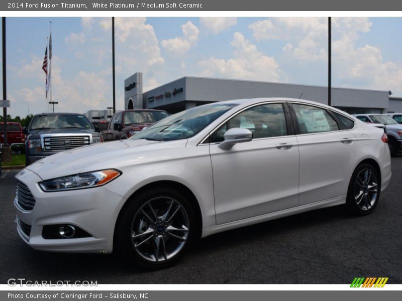 White Platinum / Medium Soft Ceramic 2014 Ford Fusion Titanium