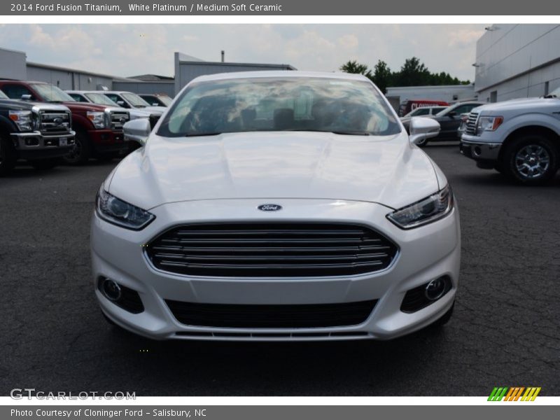 White Platinum / Medium Soft Ceramic 2014 Ford Fusion Titanium
