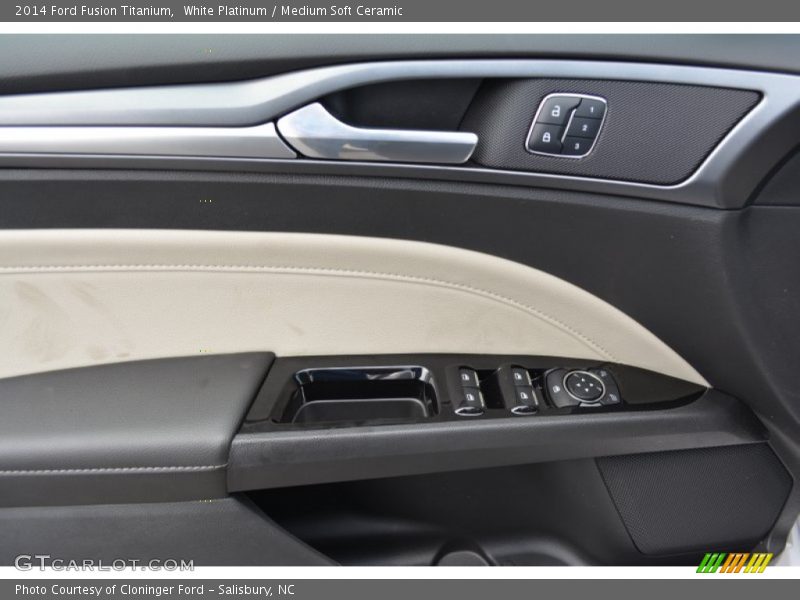 White Platinum / Medium Soft Ceramic 2014 Ford Fusion Titanium