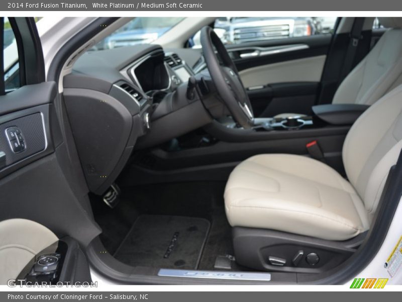 White Platinum / Medium Soft Ceramic 2014 Ford Fusion Titanium