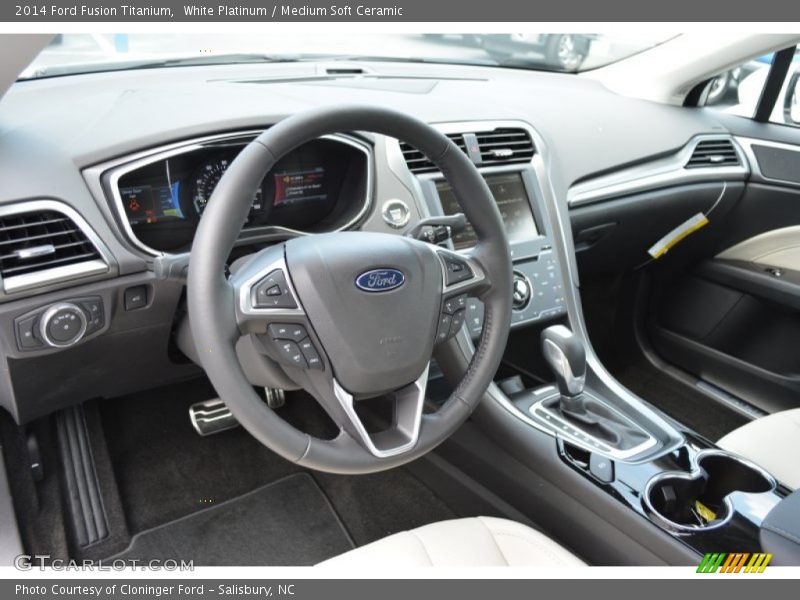 White Platinum / Medium Soft Ceramic 2014 Ford Fusion Titanium