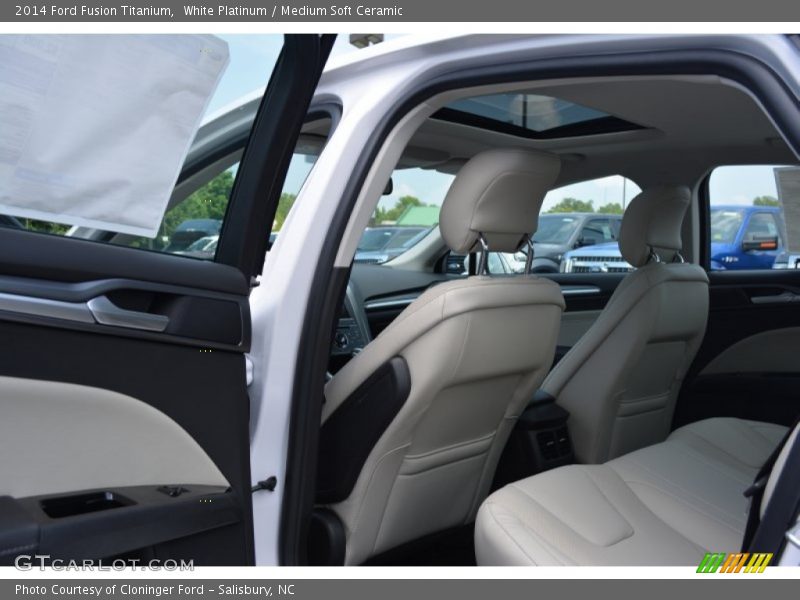 White Platinum / Medium Soft Ceramic 2014 Ford Fusion Titanium