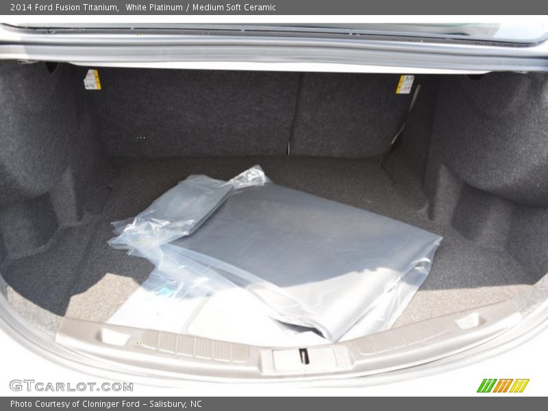 White Platinum / Medium Soft Ceramic 2014 Ford Fusion Titanium