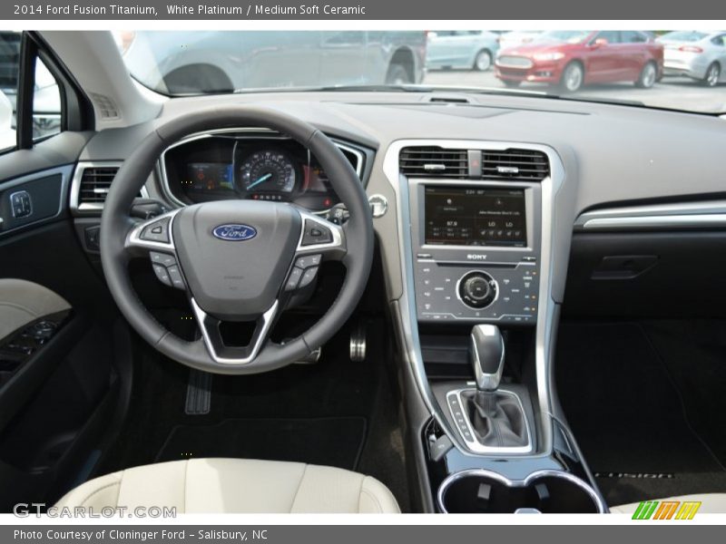 White Platinum / Medium Soft Ceramic 2014 Ford Fusion Titanium
