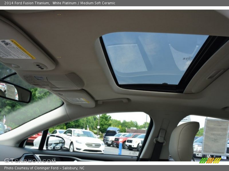 White Platinum / Medium Soft Ceramic 2014 Ford Fusion Titanium