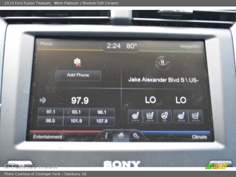 White Platinum / Medium Soft Ceramic 2014 Ford Fusion Titanium