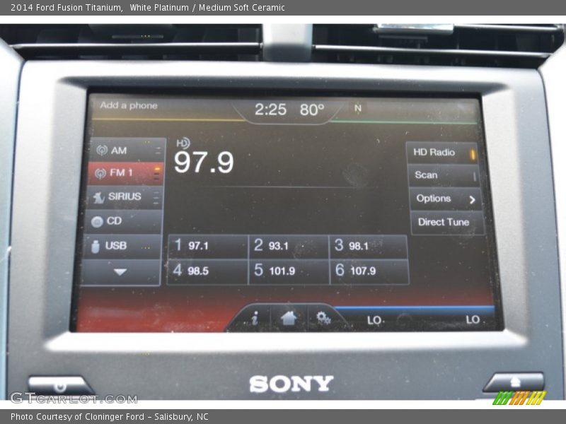 White Platinum / Medium Soft Ceramic 2014 Ford Fusion Titanium