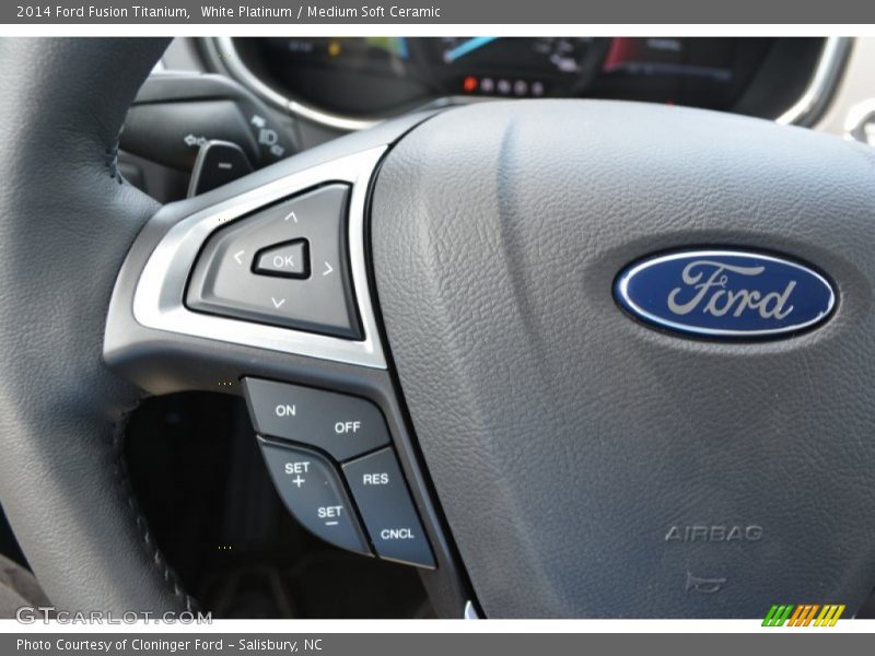 White Platinum / Medium Soft Ceramic 2014 Ford Fusion Titanium