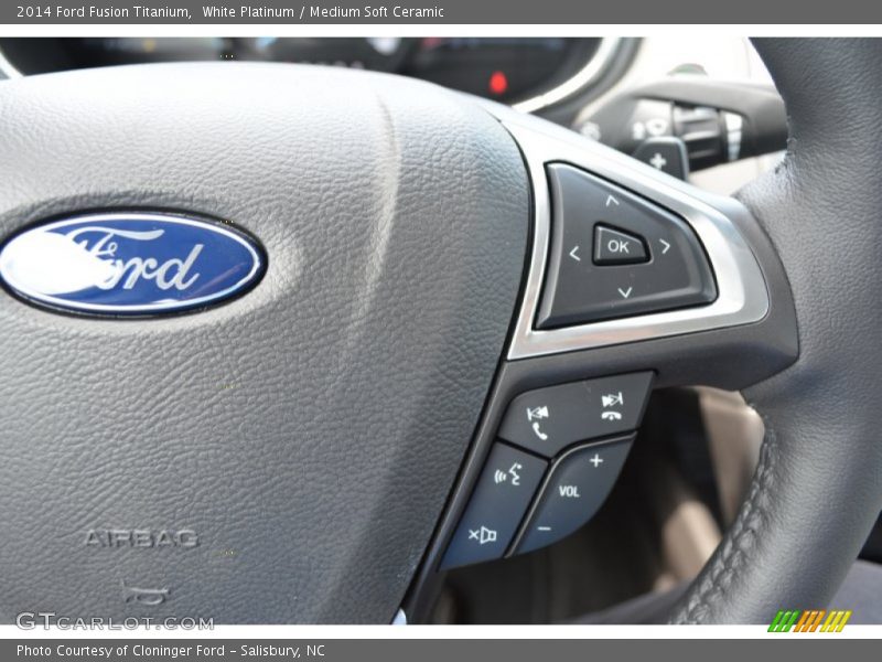White Platinum / Medium Soft Ceramic 2014 Ford Fusion Titanium