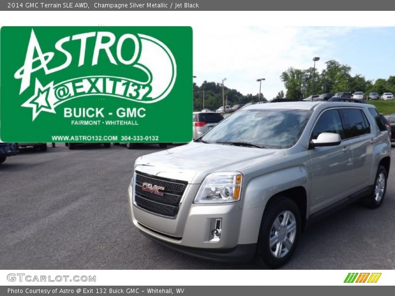 Champagne Silver Metallic / Jet Black 2014 GMC Terrain SLE AWD