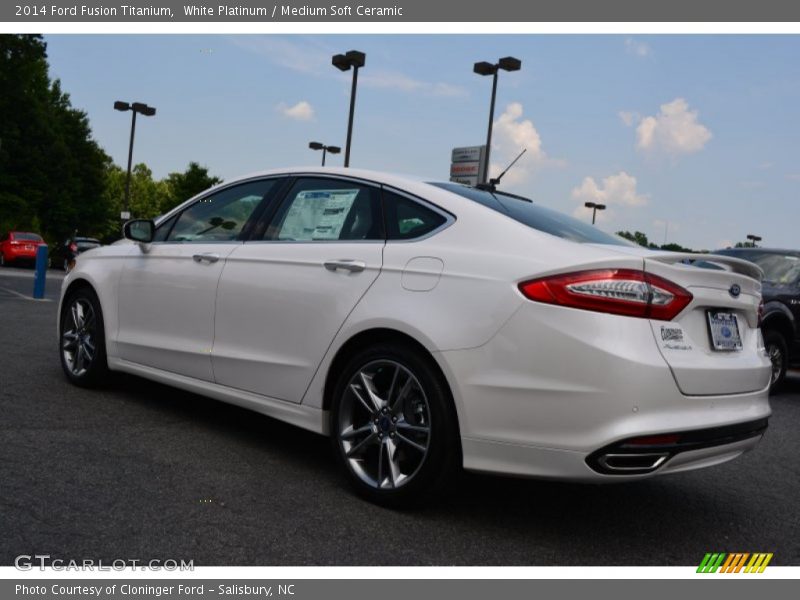 White Platinum / Medium Soft Ceramic 2014 Ford Fusion Titanium