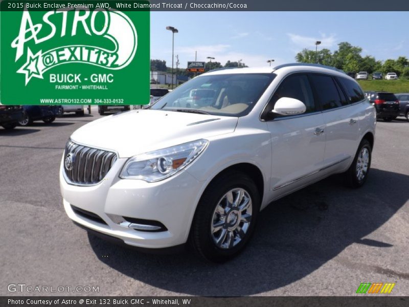 White Diamond Tricoat / Choccachino/Cocoa 2015 Buick Enclave Premium AWD