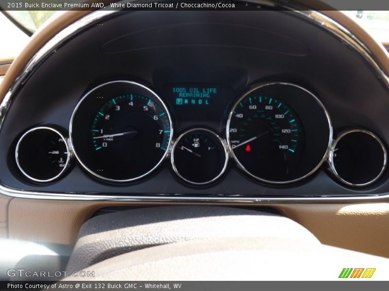 White Diamond Tricoat / Choccachino/Cocoa 2015 Buick Enclave Premium AWD