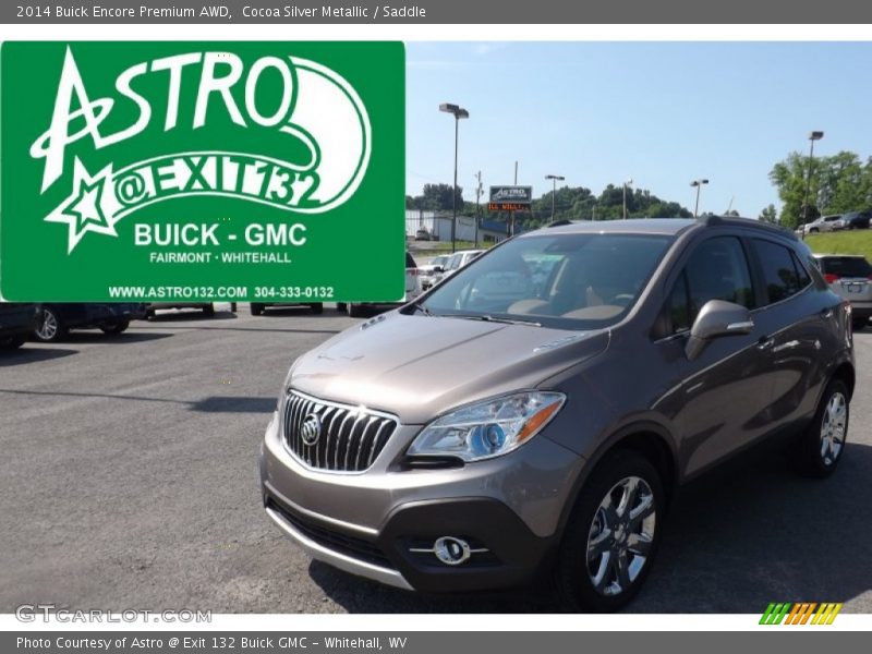Cocoa Silver Metallic / Saddle 2014 Buick Encore Premium AWD